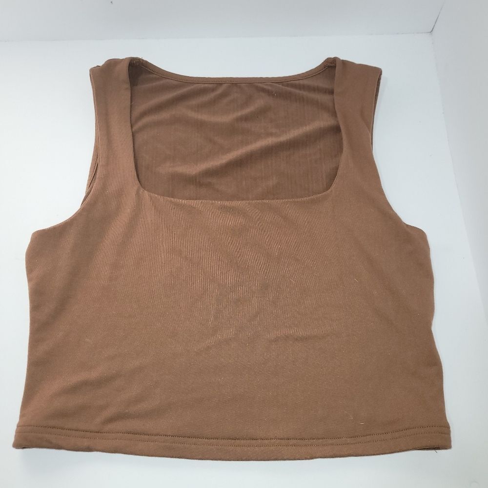 Womens Size Large Brown Sleeveless Tank Top